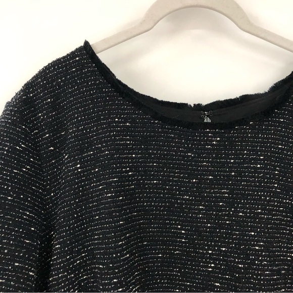 NWT Loft Plus 16 tweed fit and flare dress black white size zipper 0941 - Picture 5 of 14